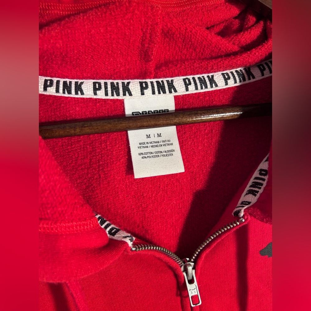 PINK Varsity Full Zip Hooded Jacket - Picture 3 of 7